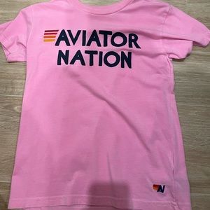 Pink aviator notion kids tee shirt NWOT